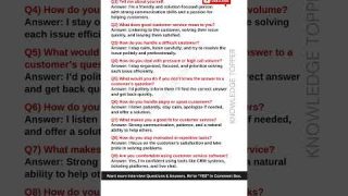 Customer Service Interview Questions and Answers | Customer Support Interview Questions and Answers
