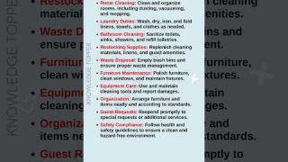 Housekeeping Duties and Responsibilities | Housekeeper Duties and Responsibilities