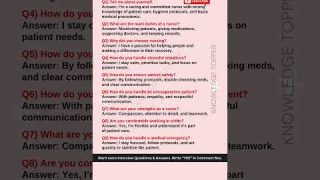 Nursing Interview Questions and Answers