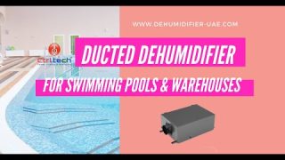SPD inline ducted dehumidifier for swimming pool. Duct mount dehumidifier for indoor pool room.