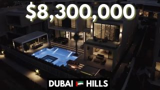 Touring a $8,300,000 SMART HOME in the DUBAI Hills – Night Tour