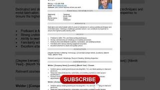 CV Format For Dubai | Best CV For Saudi Arabia