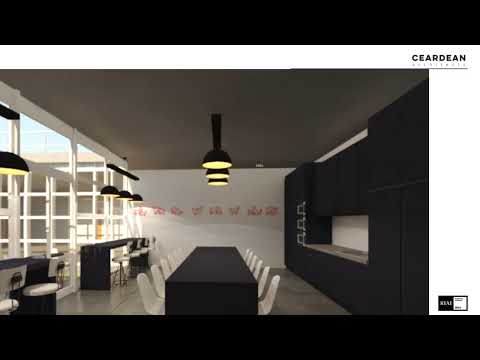 Innovative workplace design for animal health office, canteen and courtyard 3D Visualisation