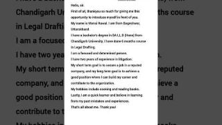 Self Introduction in English || How to introduce yourself in english #interview #shorts #trending